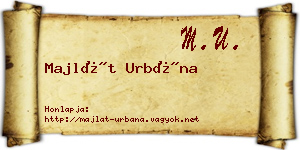 Majlát Urbána névjegykártya